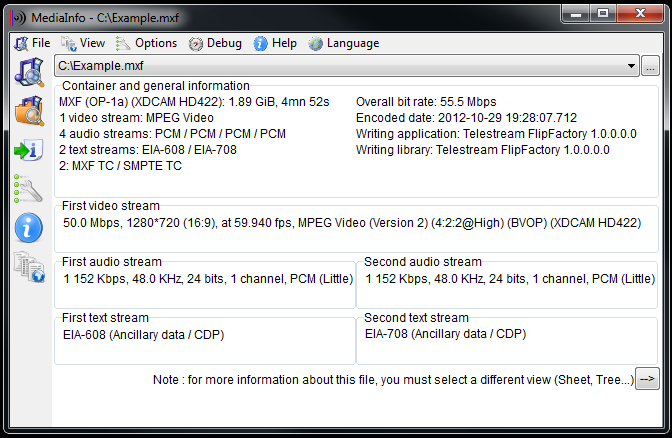 Display tag data for video and audio files