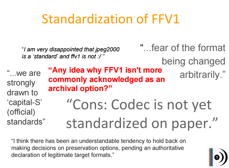 standardization of ffv1