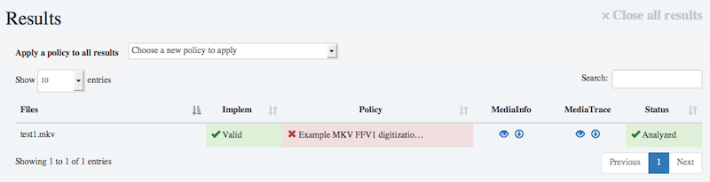 MediaConch Checker Results